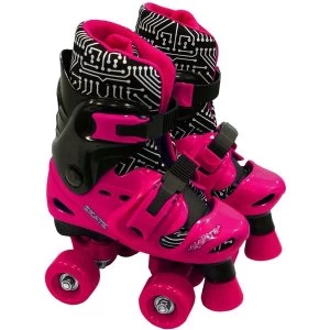 image of Medium Elektra Adjustable Quad Boot Roller Skates (Pink)