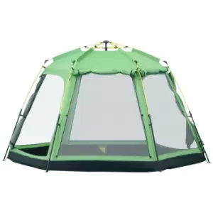 image of Outsunny 6 Person Pop-Up Camping Tent - Green