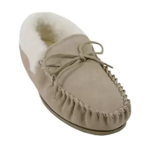 Image of Eastern Counties Leather Womens/Ladies Hard Sole Wool Lined Moccasins (8 UK) (Camel)