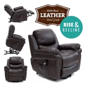 image of Madison riserec brown leather recliner