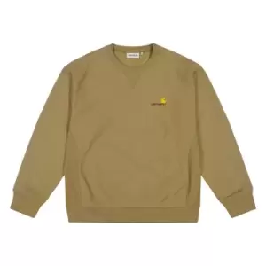 Image of Carhartt Wip American Script Crewneck, Buffalo/White, Male, Crewnecks, I025475.1CMXX