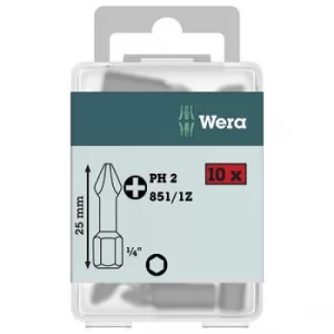 image of Wera 05072402001 Classic 1/4in Hexagon Drive Phillips Bit PH3, Pac...