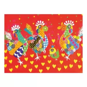 Image of Love Hearts Chicken Dance Tea Towel