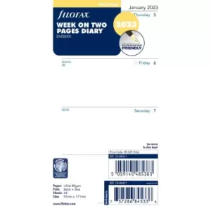 Image of Filofax Personal Week on Two Pages Monday 2023 Diary Refill, white