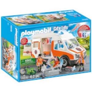 image of Playmobil City Life Ambulance with Lights and Sound (70049)