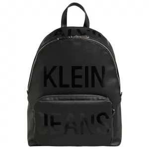 Image of CK Jeans Mens Coated Logo Campus Backpack - Ultimate Black