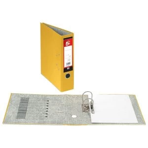 Image of 5 Star Lever Arch File 70mm Spine A4 Yellow Pack 10