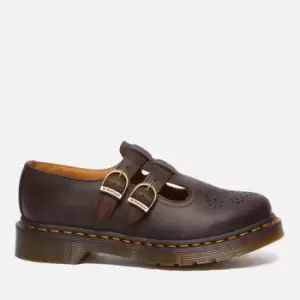 Image of Dr. Martens Womens 8065 Leather Mary Jane Flats - Dark Brown - UK 3