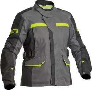 Image of Lindstrands Granberg Waterproof Ladies Motorcycle Textile Jacke, black-grey-yellow, Size 38 for Women, black-grey-yellow, Size 38 for Women