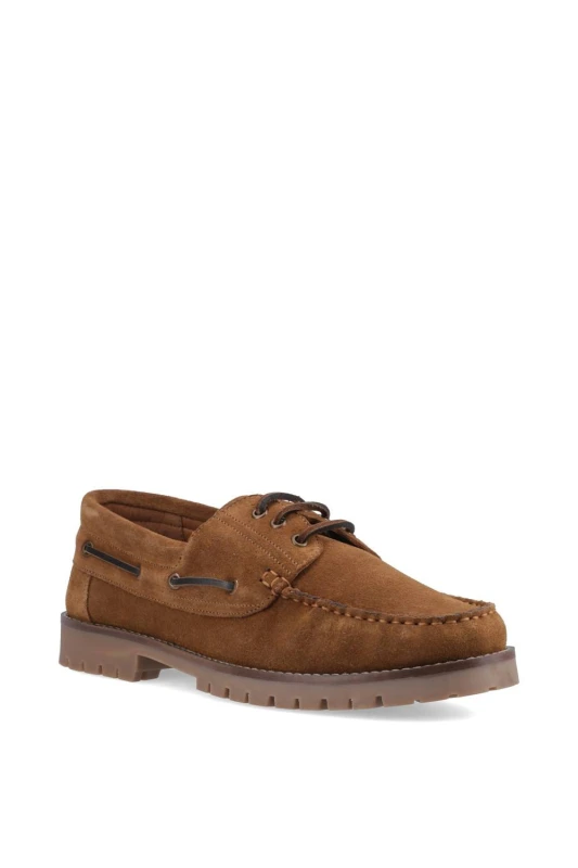 Image of Hush Puppies Mens Harrison Boat Shoe in Tan Size: 8 Tan Male 8