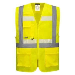 Image of Glowtex Ezee Zip Front Executive Hi Vis Waistcoat Yellow 5XL