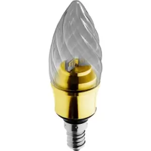 image of Kosnic 5.5W KTC LED E14/SES Twisted Candle Brass Warm White - KDIM5.5TWT/E14-BAS-N30