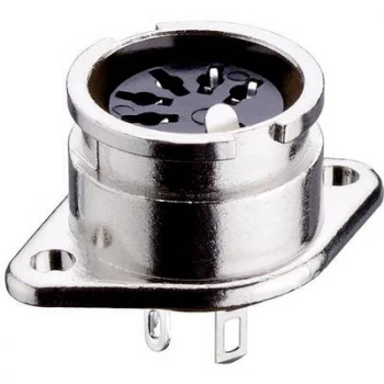 Image of DIN connector Sleeve socket straight pins Number of pins 5 Silver Lumberg 0107 05