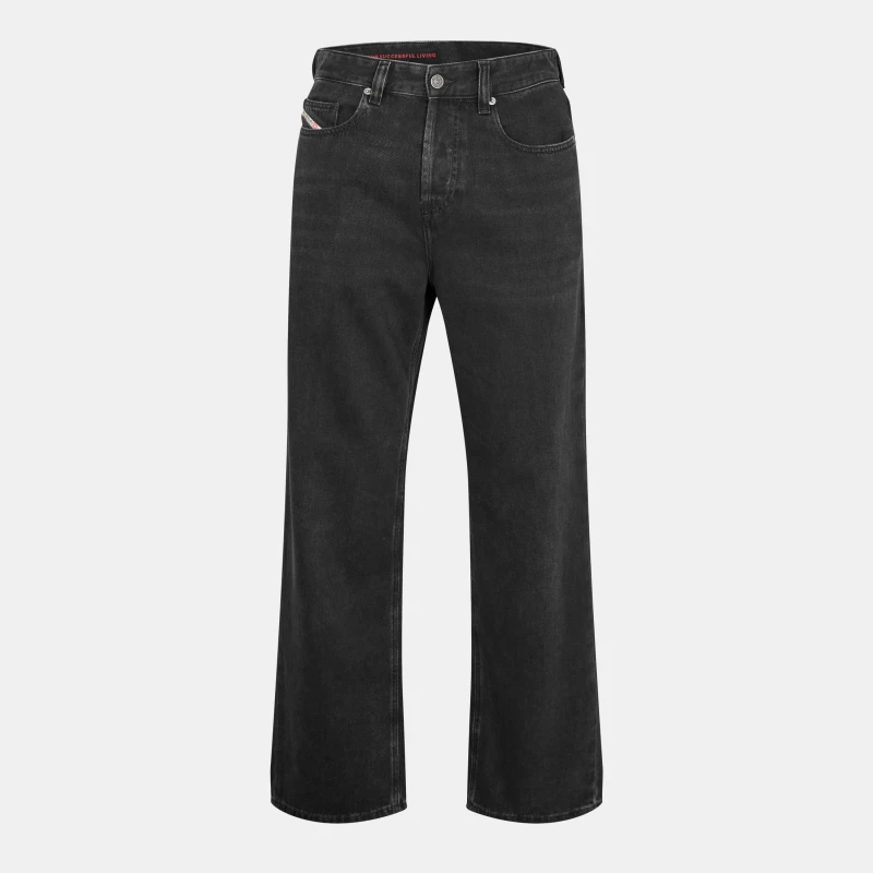 Image of Diesel Mens Wide Leg Jeans 02 Black male 32W R