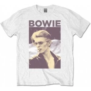 Image of David Bowie Smoking Mens White T Shirt: Large