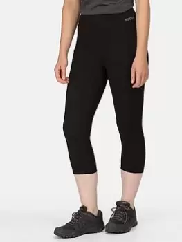 Image of Regatta Holeen 3/4 Legging - Black, Size 12, Women