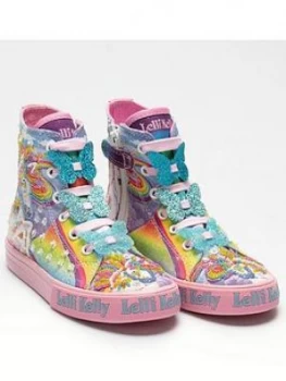 Image of Lelli Kelly Girls Unicorn Hi Top Trainer - Multi, Size 9 Younger
