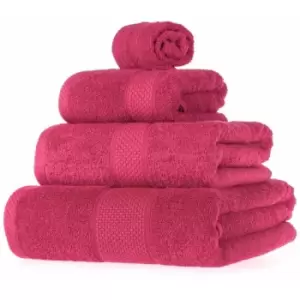 image of HOMESCAPES Turkish Cotton Raspberry Bath Towels Set - Raspberry