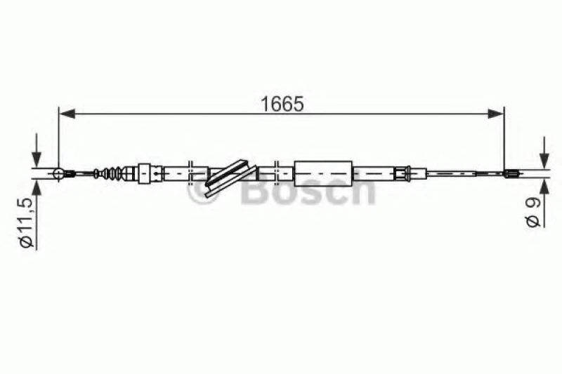 Image of Handbrake cable Bosch 1 987 477 249