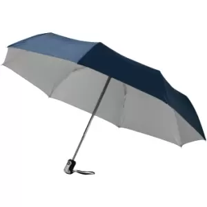 image of Bullet 21.5" Alex 3-Section Auto Open And Close Umbrella (One Size) (Navy/Silver)