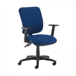 image of Senza high back operator chair with adjustable arms - Curacao Blue