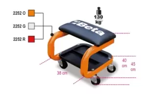 Image of Beta Tools 2252-G Professional Mechanics Gray Roller Seat 022520002