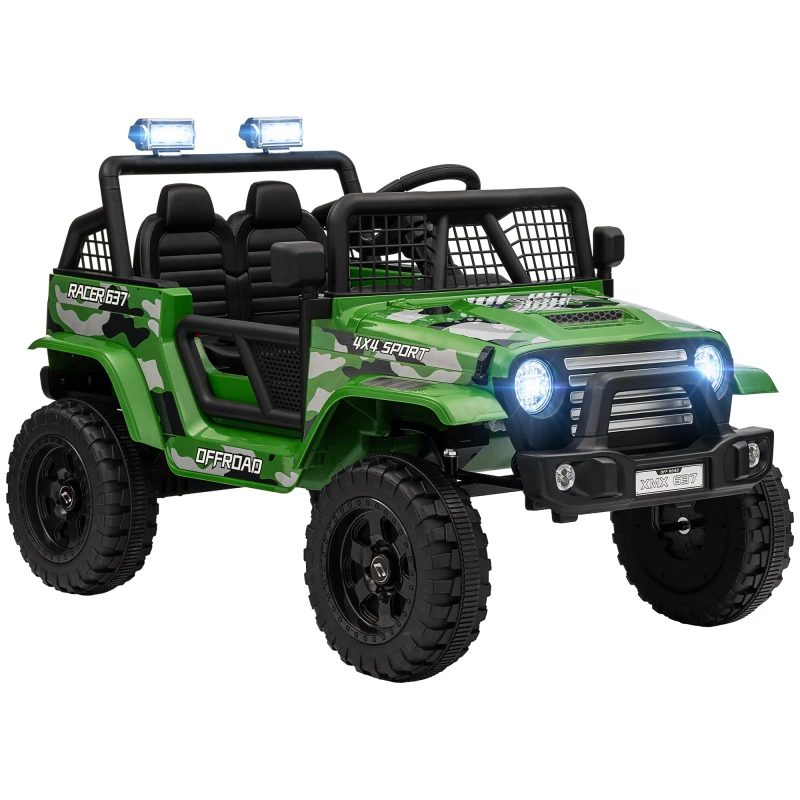 Image of AIYAPLAY Kids Ride On Car, 12V Electric Truck w/ Suspension - Green 370-354V70GN