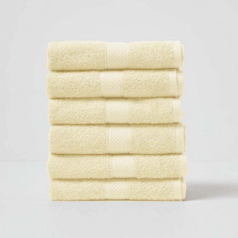 Image of Homescapes Turkish Cotton Hand Towel, Yellow
