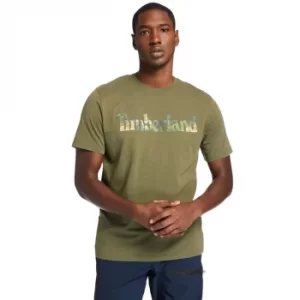 Image of Timberland Kennebec River Logo T-Shirt For Men In Dark Green Dark Green, Size L
