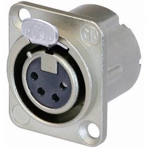 image of XLR connector Sleeve socket straight pins Number of pins 4 Silver Neutrik NC4FD LX