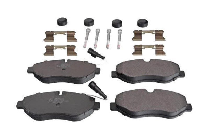 Image of SWAG 33 10 6317 Brake pad set Front Axle, incl. wear warning contact, with fastening/mounting material, with fastening material Brake Pad Set,disc br
