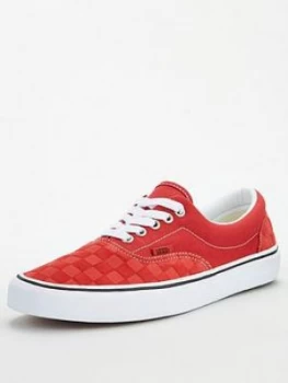 Image of Vans Vans Deboss Checkerboard Era - Red/White , Red/White, Size 9, Men