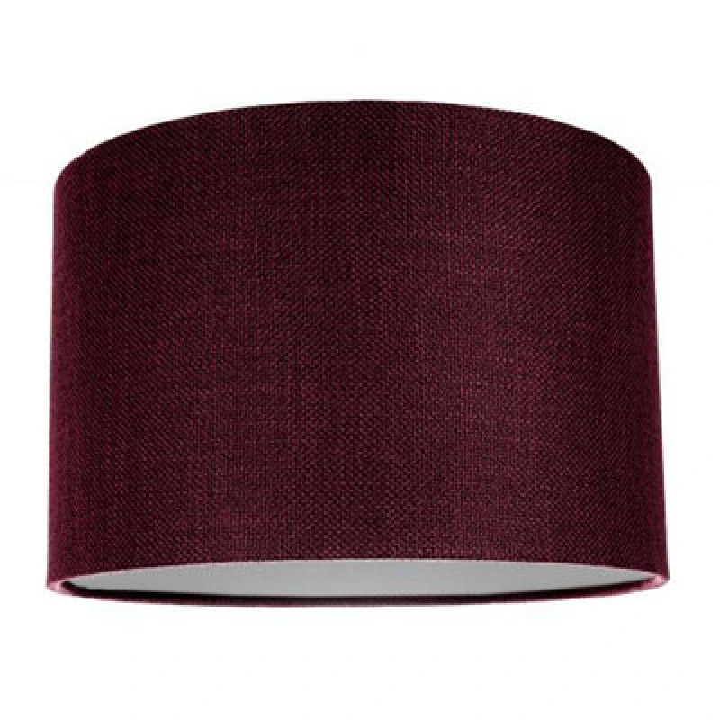 Image of Happy Homewares Contemporary And Sleek Purple Plain Linen Fabric Drum Lamp Shade 60W Maximum