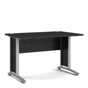 image of Prima Desk with Silver Legs 120cm, black