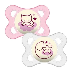 image of MAM Night 0+ Month Soother - Pink