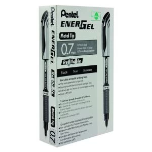 image of Original Pentel Energel XM Metal Tip Rollerball Pen 0.7mm Black