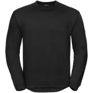 Image of Russell Workwear Mens Crew Neck Set In Sweatshirt Top (XS) (Black)