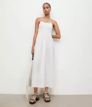 Image of AllSaints Womens Iris Maxi Dress, Chalk White, Size: 10