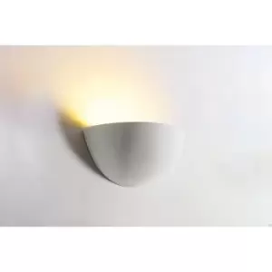 image of Integral Indoor Decorative Paintable Plaster Florina Wall Light IP20 For 1 x E14 Max 40W White