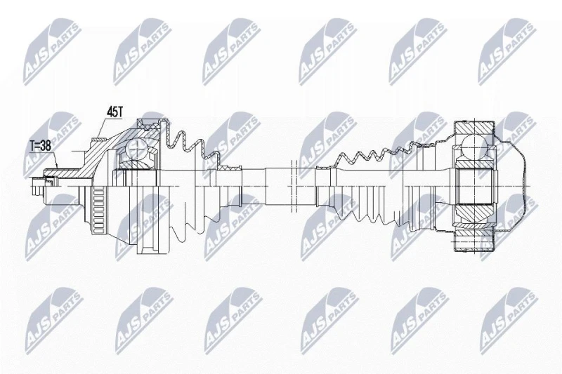 Image of NTY NPW-AU-046 Drive shaft Front Axle Left Drive Shaft (13)
