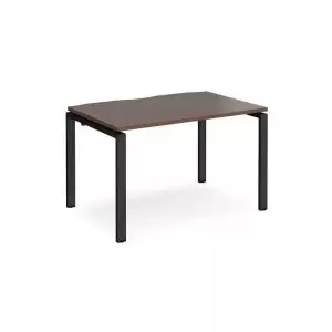 image of Adapt single desk 1200mm x 800mm - Black frame and walnut top