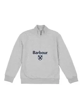 Barbour Boys Floyd Half Zip Sweat - Grey Marl, Size 6-7 Years