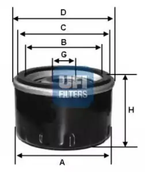 image of UFI 23.166.00 Oil Filter Oil Spin-On