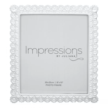 image of 8" x 10" - IMPRESSIONS Pearlised Resin Daisy Photo Frame