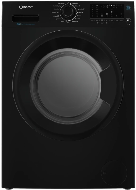 Image of Indesit IDP9646BPUSH&GOUK 9/6KG 1400 Spin Washer Dryer-Black