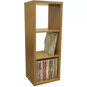 Image of Cube - 3 Cubby Square Display Shelves / Vinyl lp Record Storage - Oak - Oak