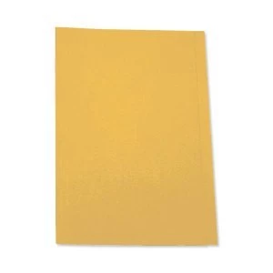 image of 5 Star Office Square Cut Folder Recycled Pre punched 250gsm Foolscap Yellow Pack 100