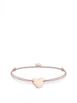 Thomas Sabo Little Secrets 18k Rose Gold Plated Sterling Silver Heart Pink Adjustable Bracelet, One Colour, Women