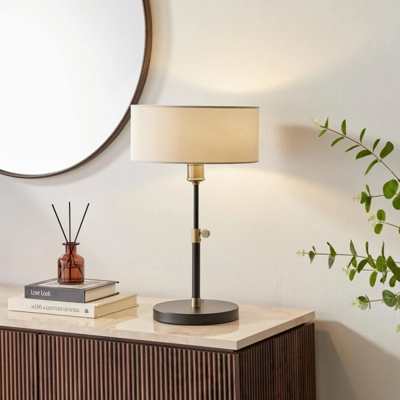 Image of FurnitureboxUK Lucinda White & Black Table Lamp Black Unisex