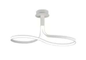 Image of Nur Semi Flush Ceiling 40W LED 3000K, 3200lm, Dimmable White, Frosted Acrylic